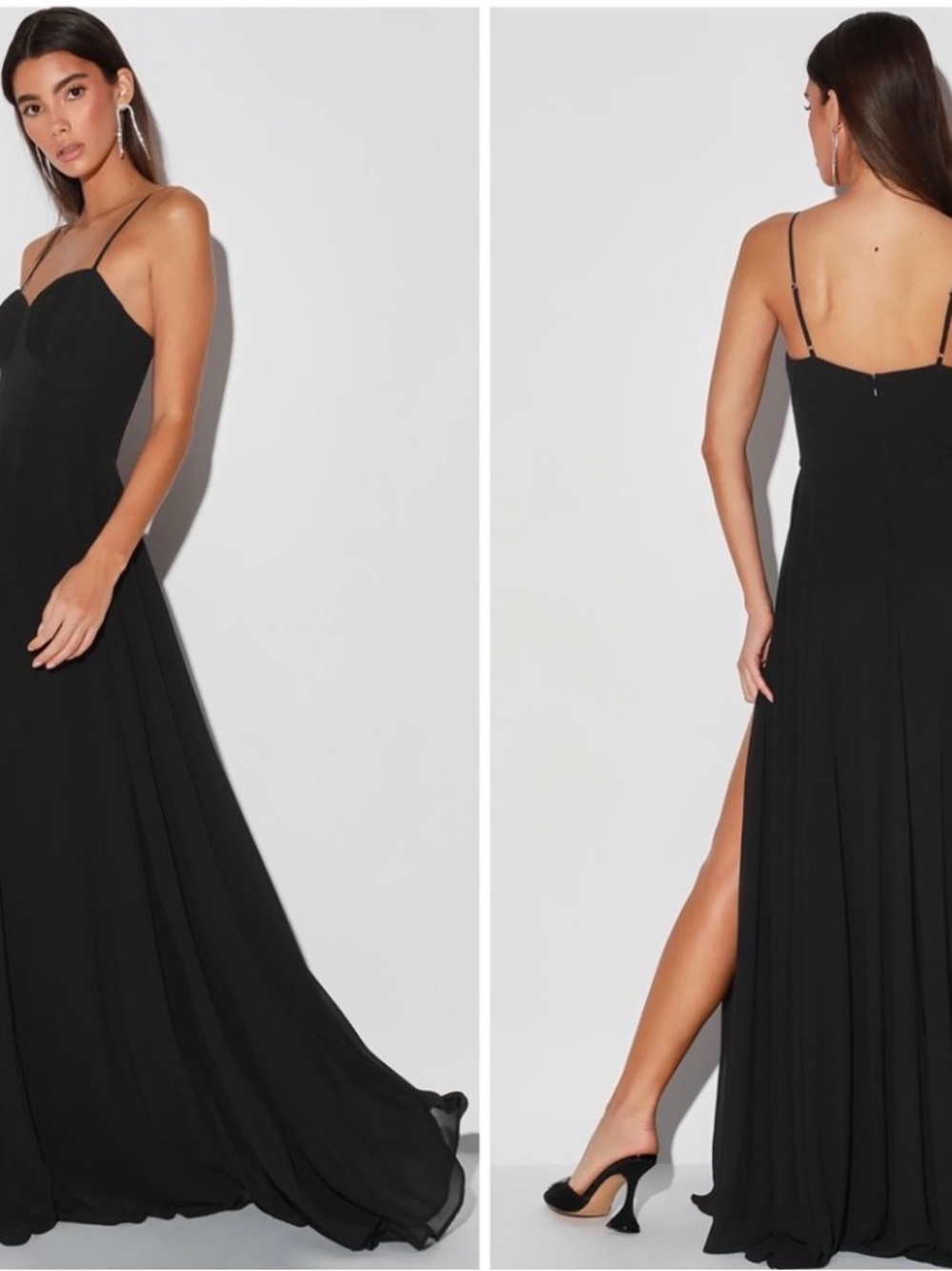 Lulus Small Cause for Commotion Black Pleated Bustier Maxi Dress